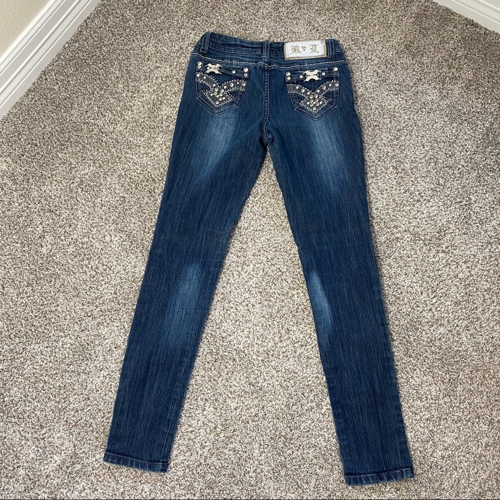 R&L Jeans Sz 7 Embellished rhinestone Pockets - Picture 10 of 14